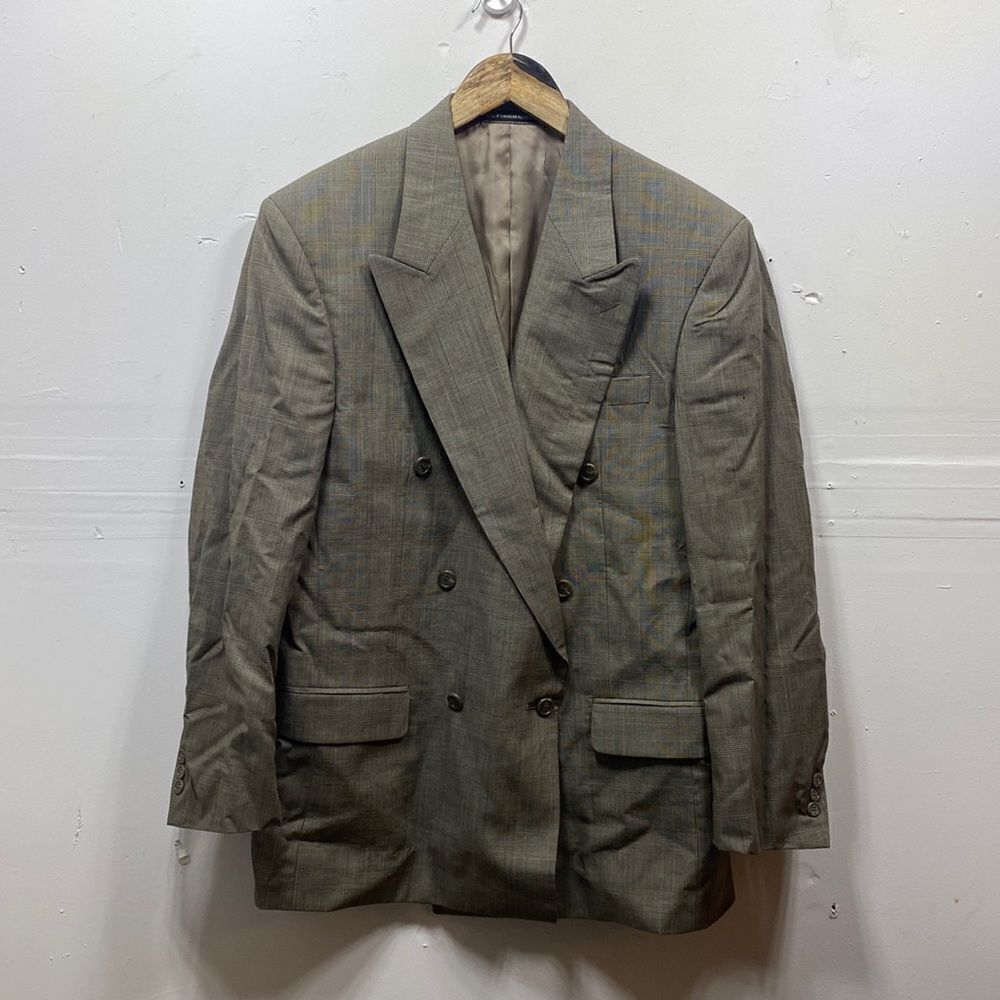 Pierre Balmain Wool Plaid Suit Jacket 40R